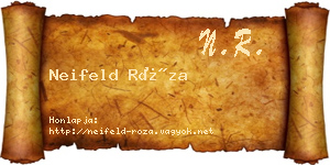 Neifeld Róza névjegykártya